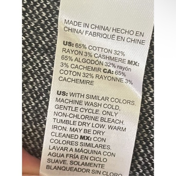 ZENERGY Cotton Cashmere Ombre Cardi Sweater Jacket in Black/Ecru Size 1 (M / 8) - Picture 6 of 7